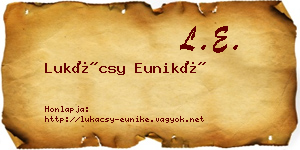 Lukácsy Euniké névjegykártya